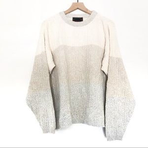 Oversized Chunky Neutral Color Block Sweater